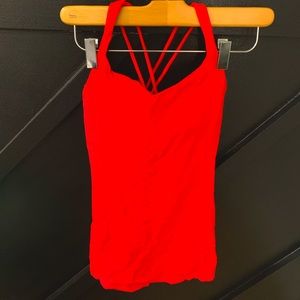 Red Lululemon workout tank